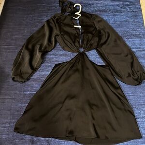 Elegant Black Cut-Out Dress